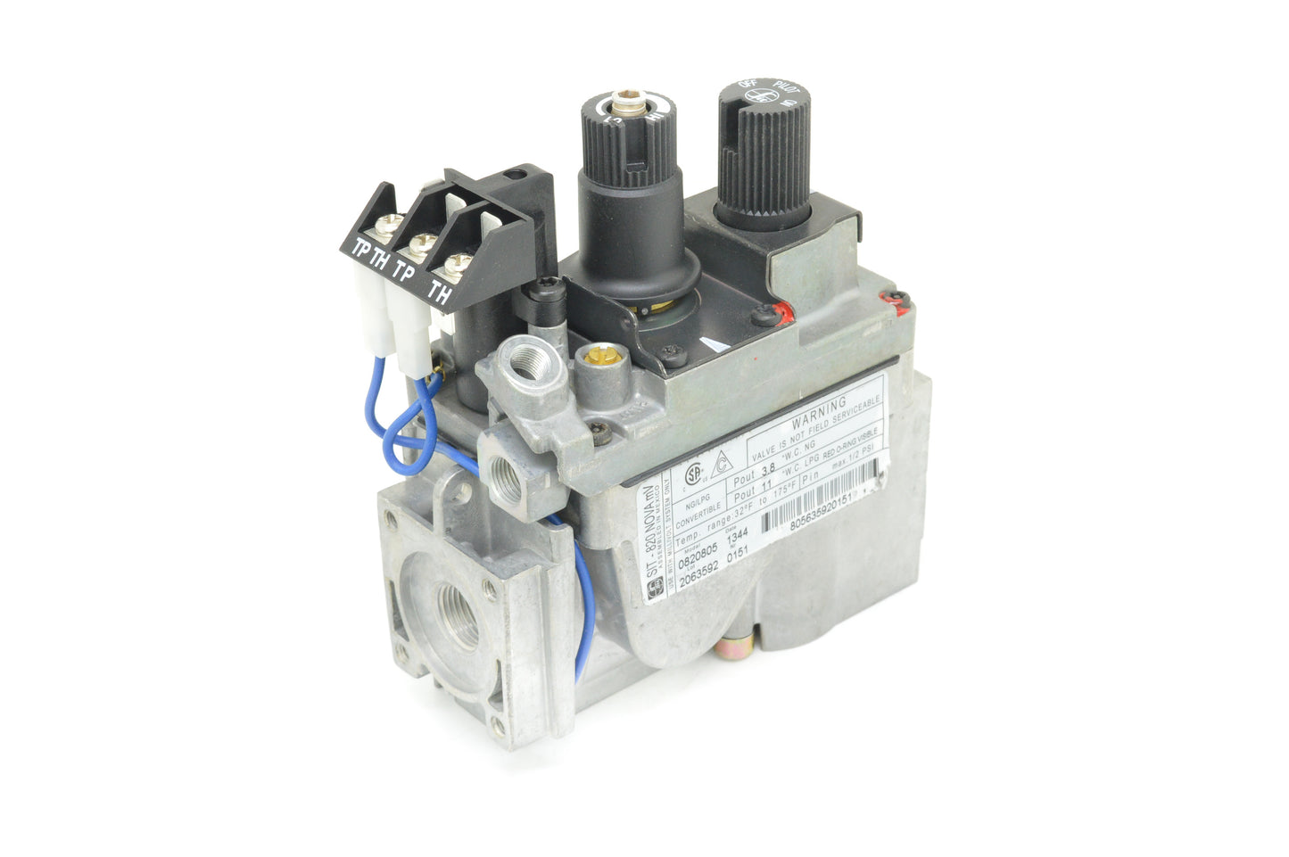 SIT 820 T-Pile Only Millivolt Valve 50% Turndown (Natural Gas - Propane Convertible)