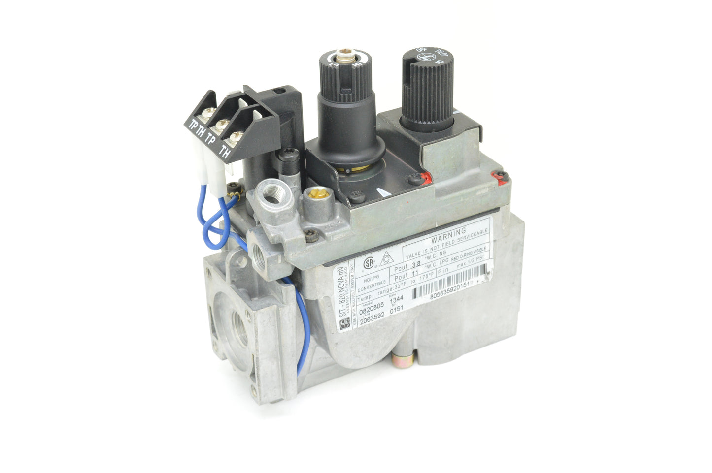 SIT 820 T-Pile Only Millivolt Valve 50% Turndown (Natural Gas - Propane Convertible)