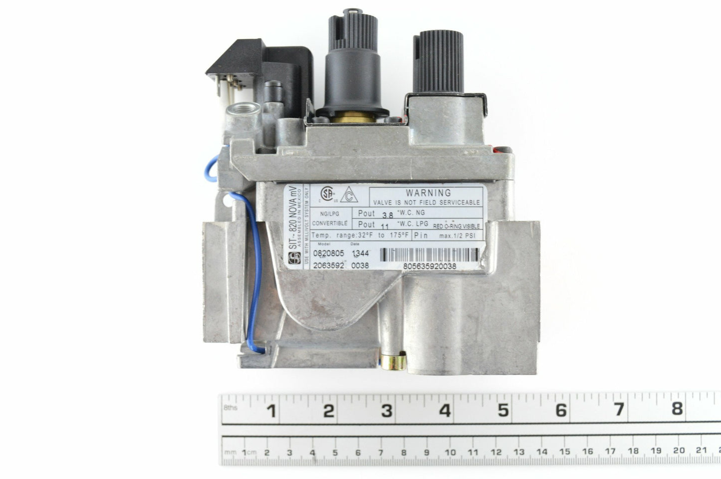 SIT 820 T-Pile Only Millivolt Valve 50% Turndown (Natural Gas - Propane Convertible)