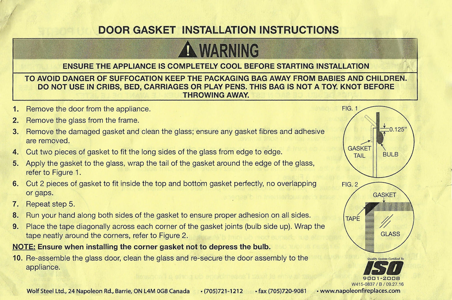Replacement Door Gasket 8 feet