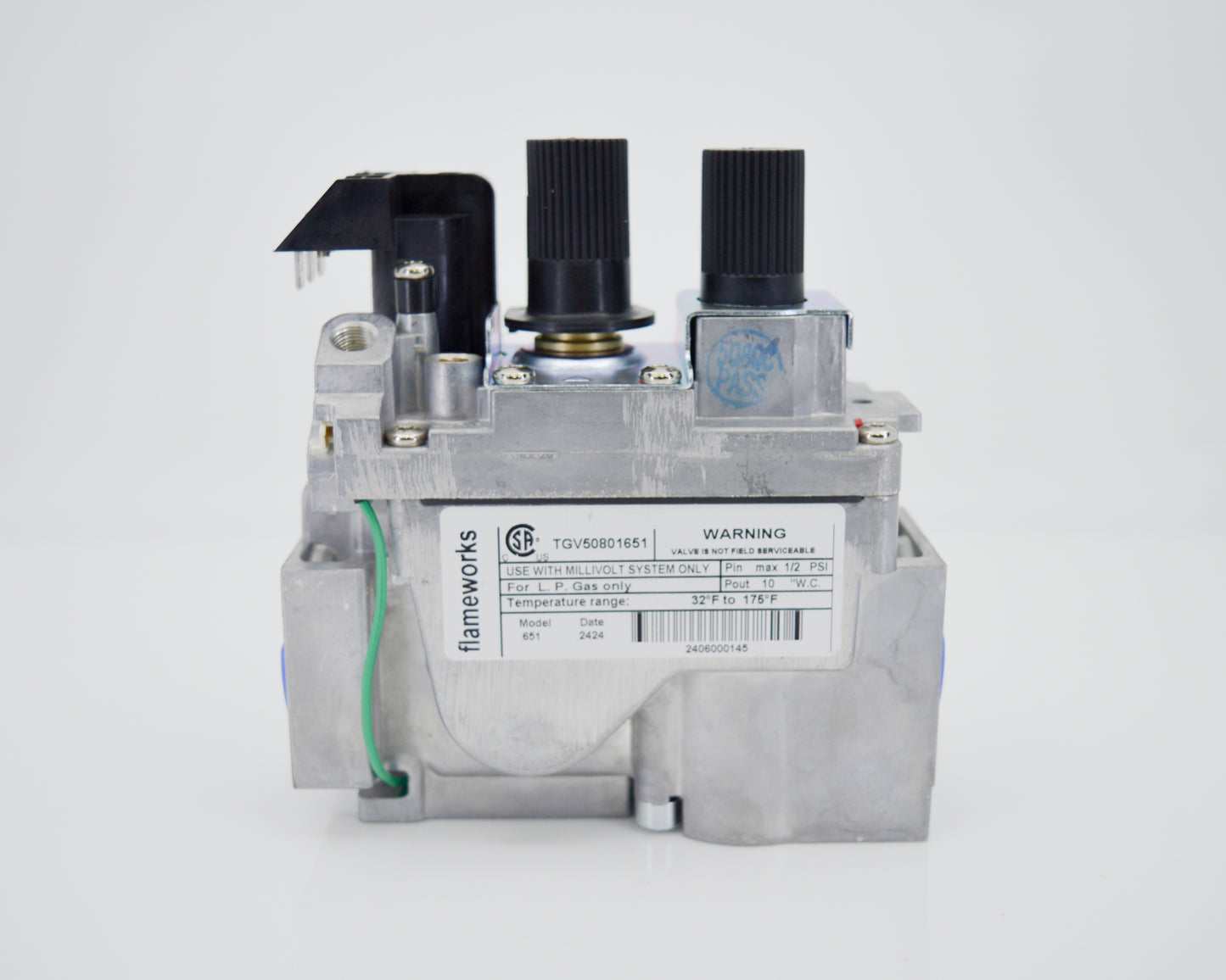 SIT 820 Series Millivolt Fireplace Valve 30% Turndown Propane - Fire - Parts.ca