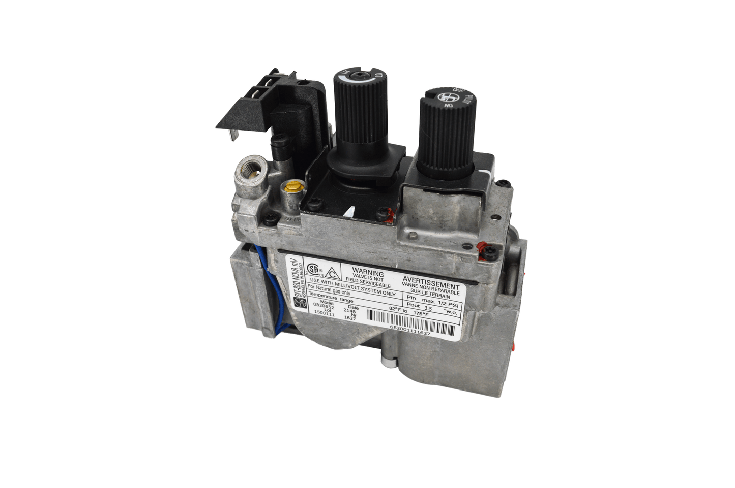 SIT 820 Series Millivolt Fireplace Valve 30% Turndown Natural Gas - Fire - Parts.ca