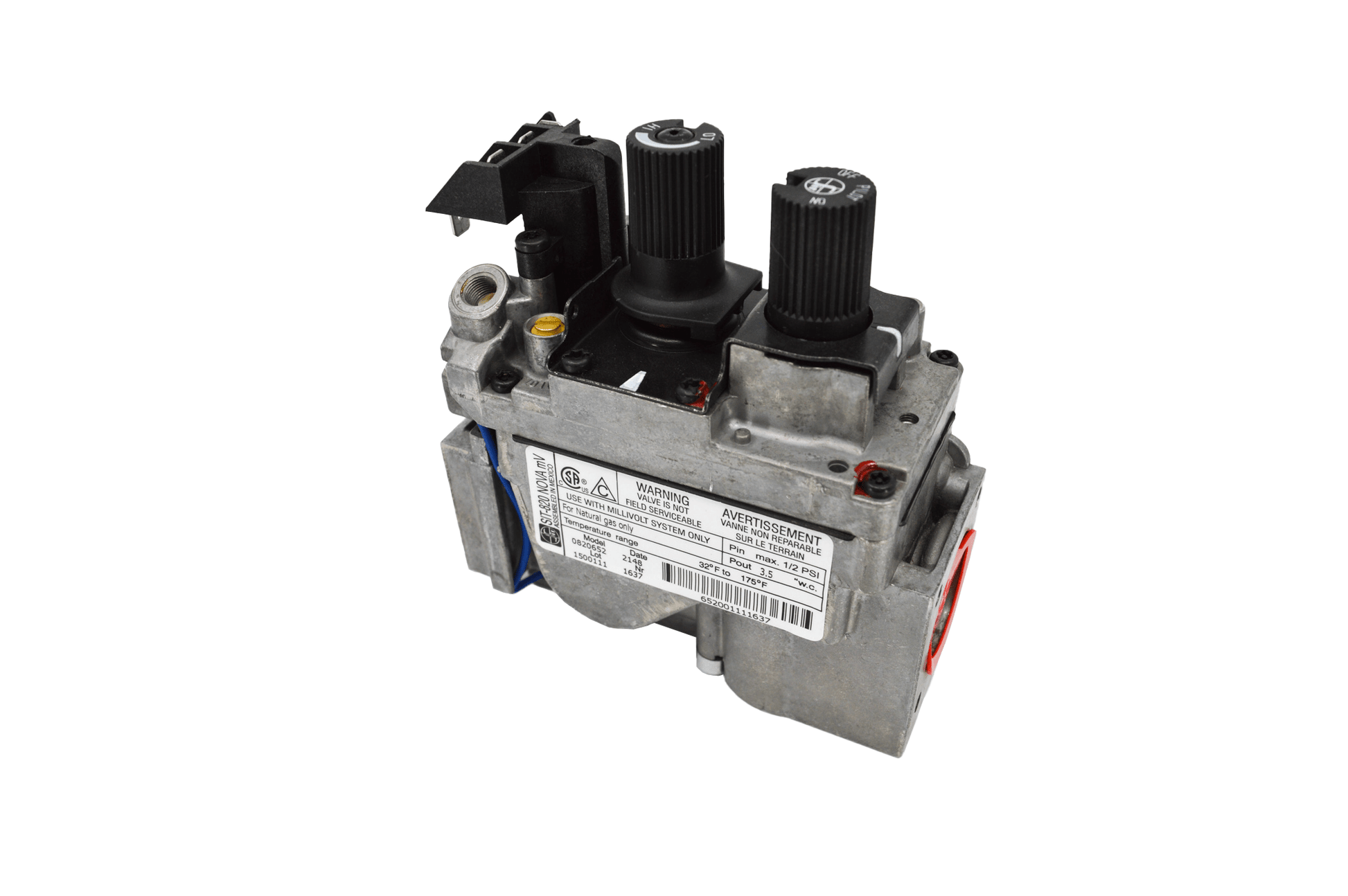 SIT 820 Series Millivolt Fireplace Valve 30% Turndown Natural Gas - Fire - Parts.ca