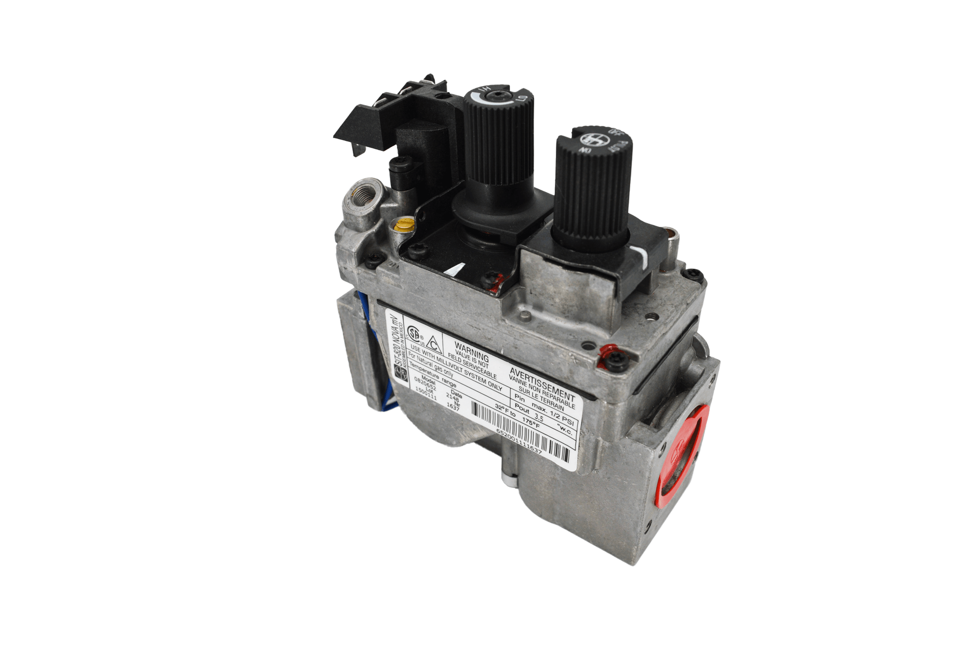 SIT 820 Series Millivolt Fireplace Valve 30% Turndown Natural Gas - Fire - Parts.ca