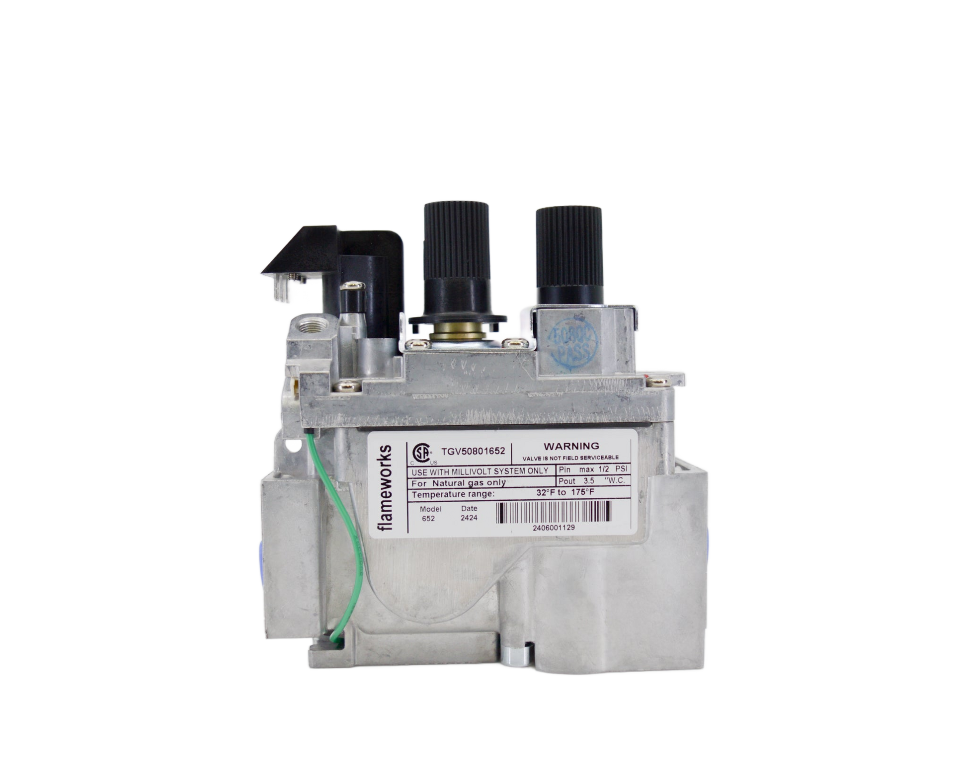 SIT 820 Series Millivolt Fireplace Valve 30% Turndown Natural Gas