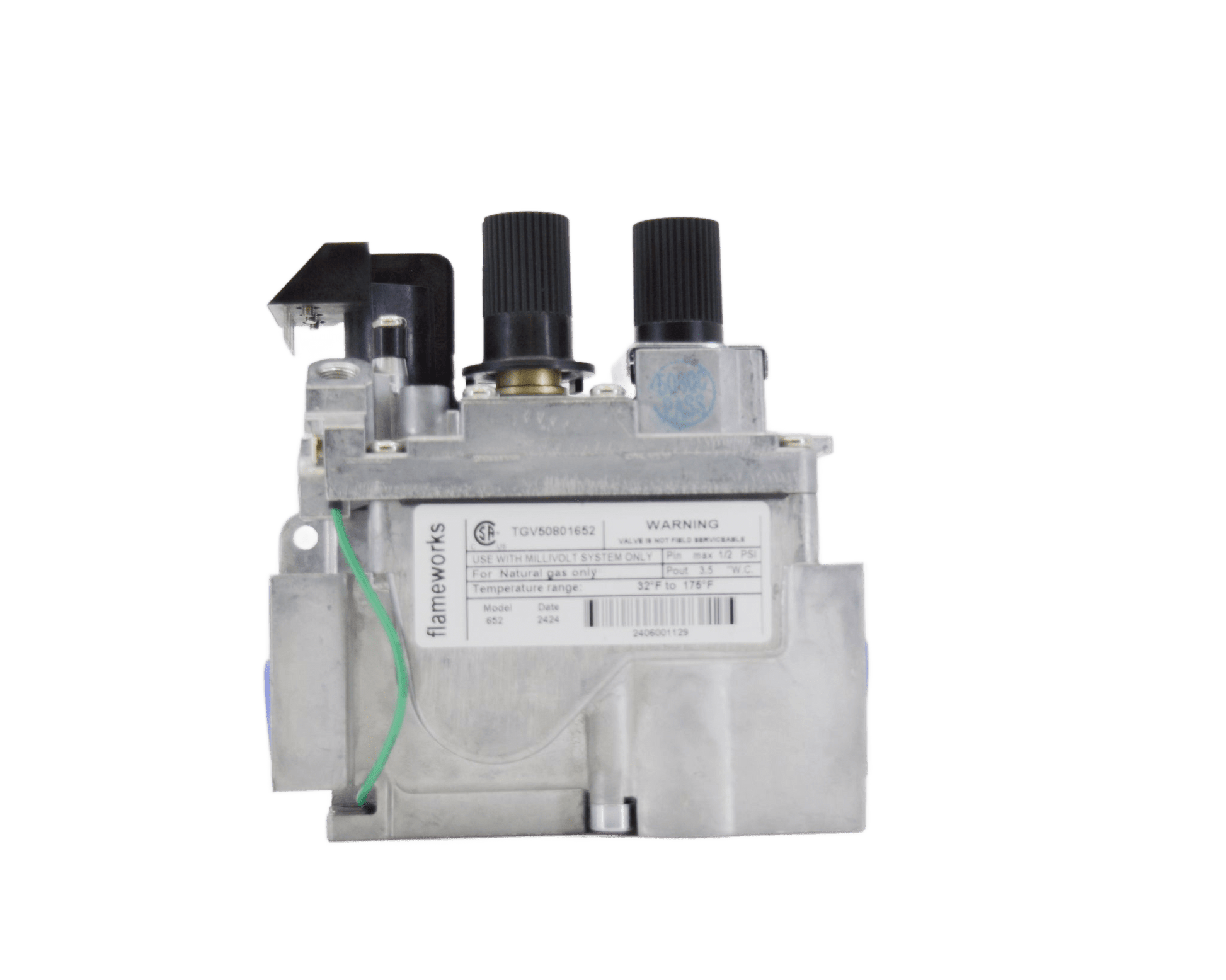 SIT 820 Series Millivolt Fireplace Valve 30% Turndown Natural Gas