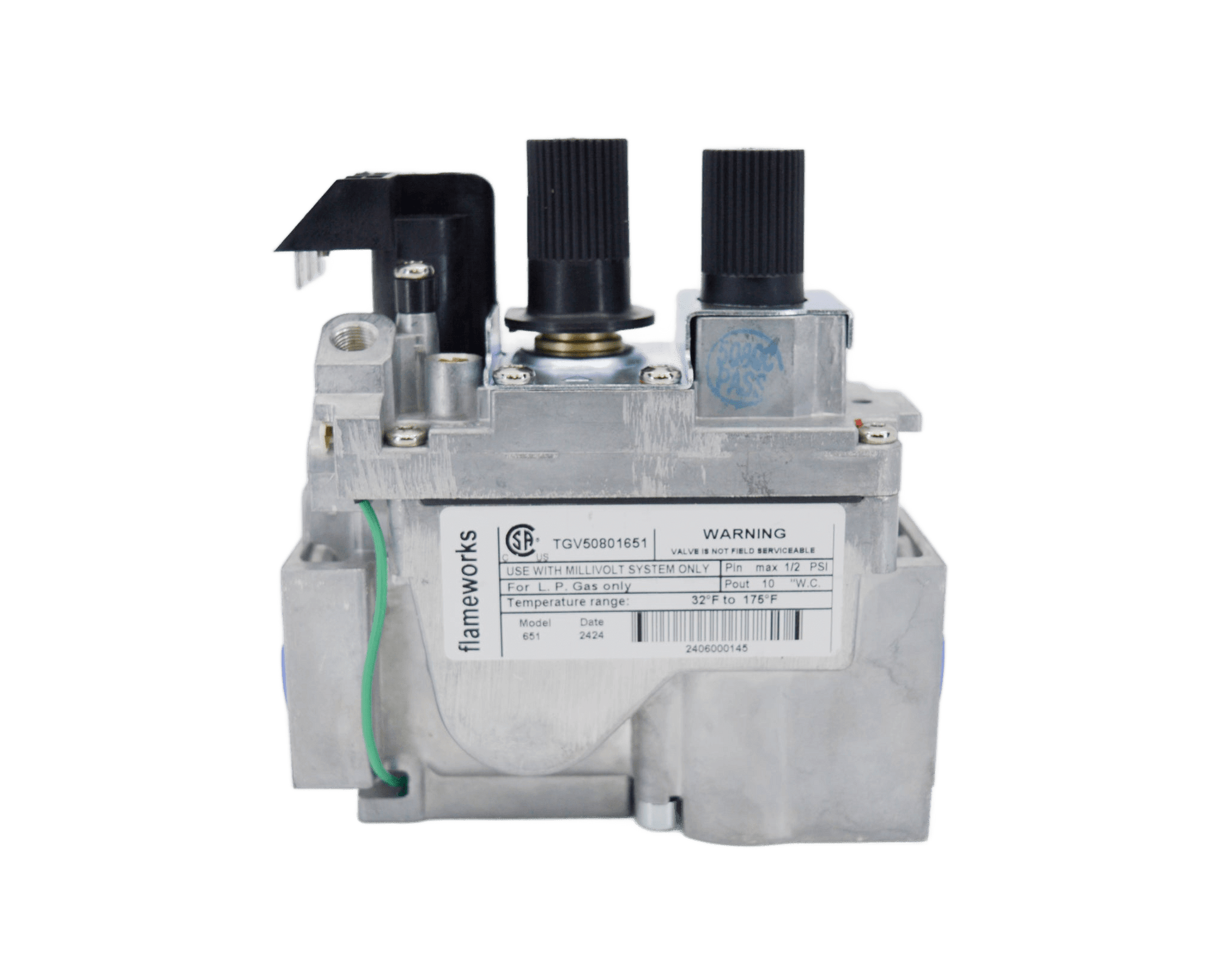 SIT 820 Series Millivolt Fireplace Valve 30% Turndown Propane - Fire - Parts.ca